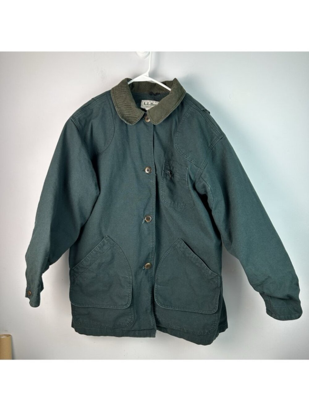 90’s Vtg LL Bean Women’s XL Chore Barn Coat Jacket Lined Rare Green - Picture 5 of 16